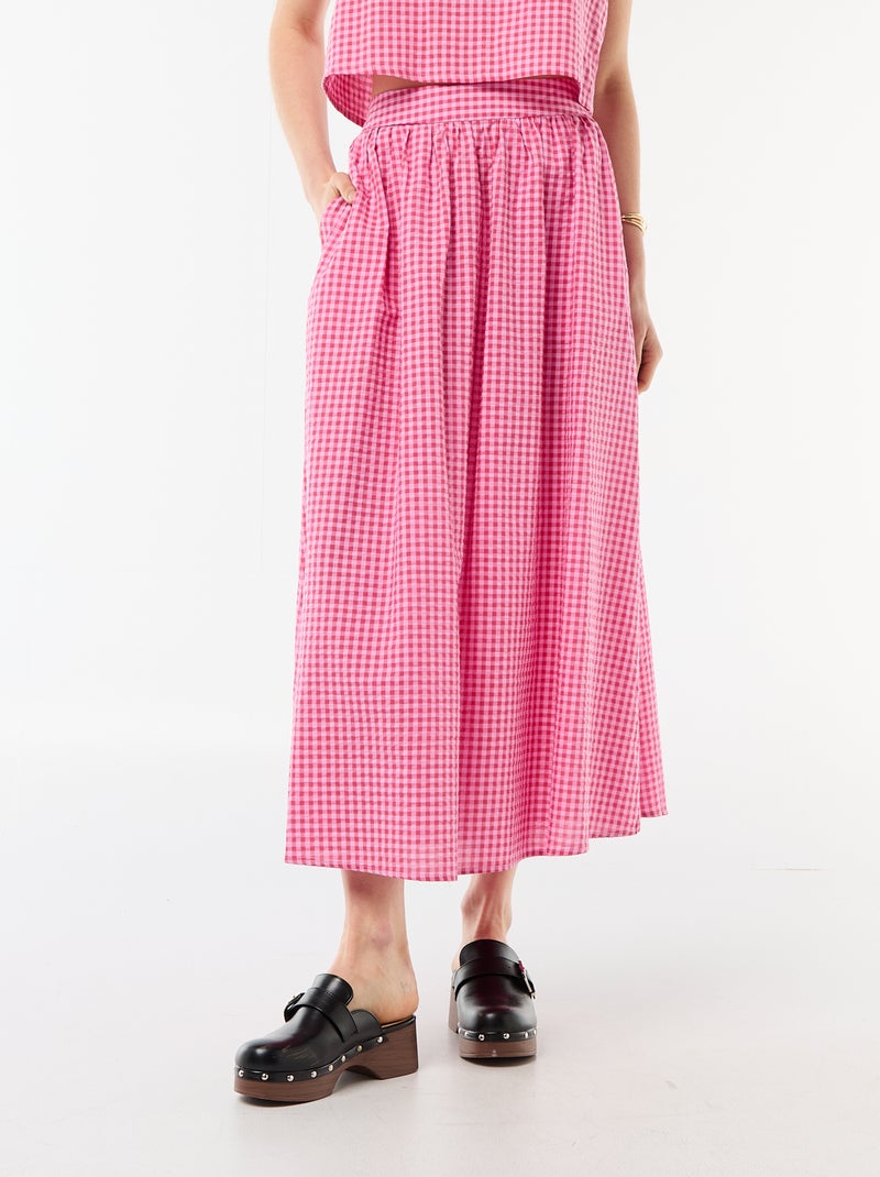 Falda larga Rosa - Kiabi