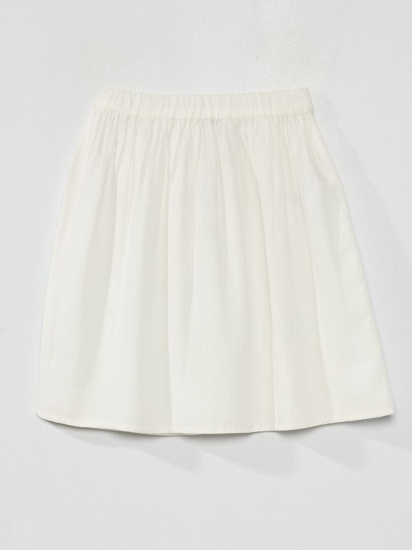 Falda larga vaporosa Blanco - Kiabi