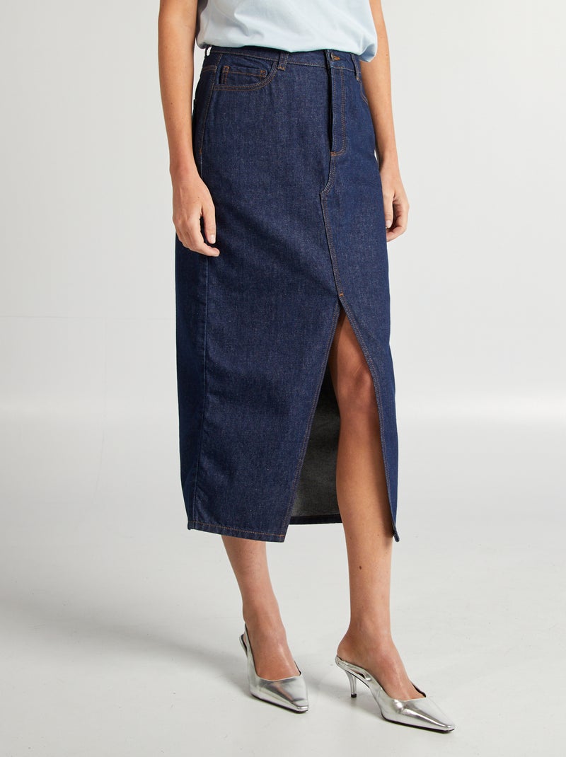 Falda larga vaquera AZUL - Kiabi