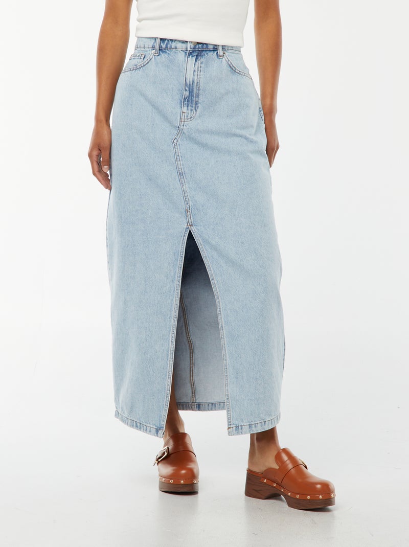 Falda larga vaquera AZUL - Kiabi