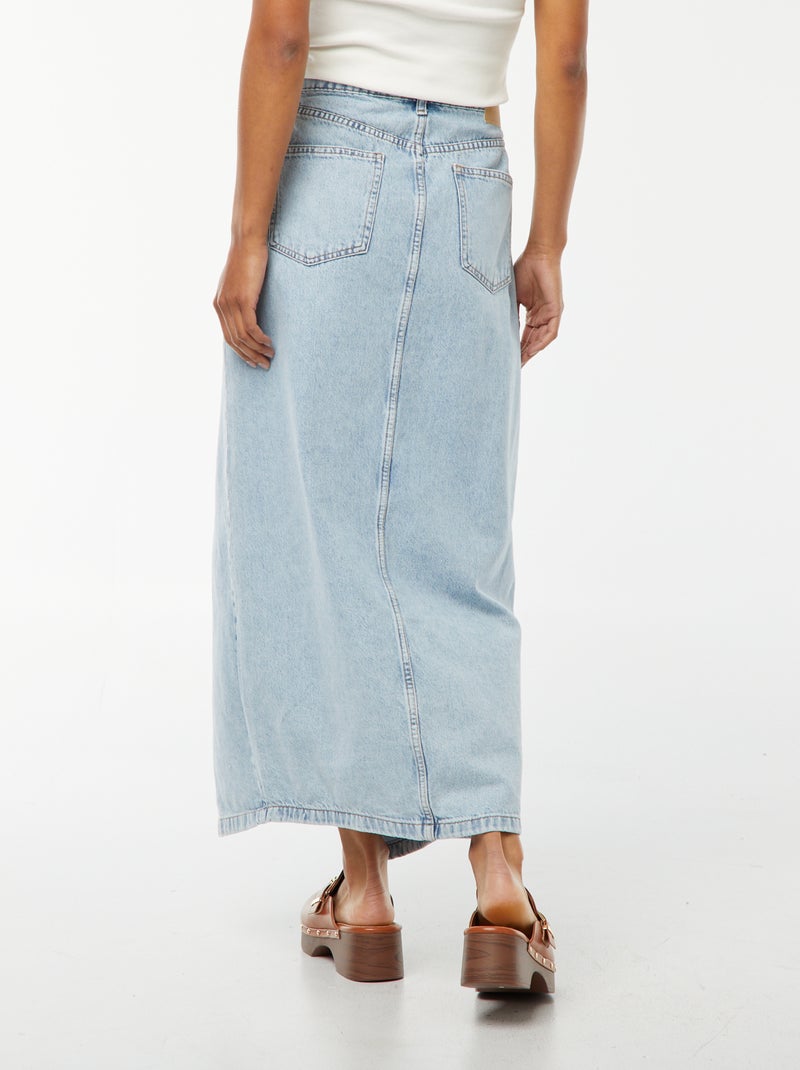 Falda larga vaquera AZUL - Kiabi