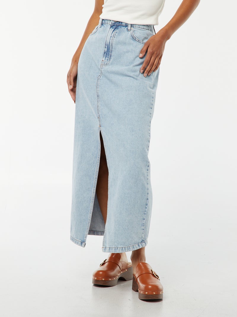 Falda larga vaquera AZUL - Kiabi