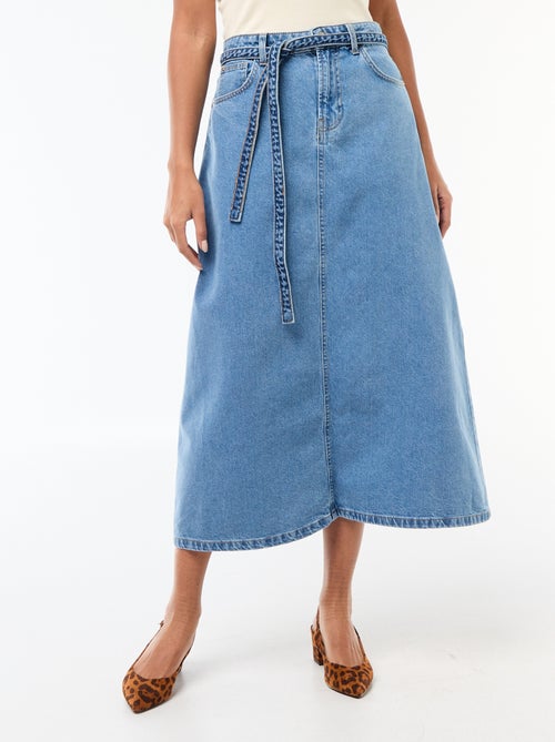 Falda larga vaquera - Kiabi