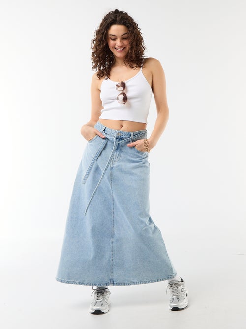 Falda larga vaquera - Kiabi