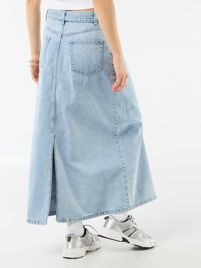 Falda larga vaquera Azul - Kiabi