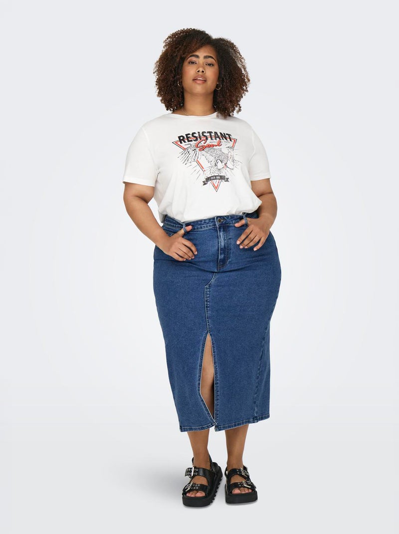 Falda larga vaquera 'Only Carmakoma' AZUL - Kiabi