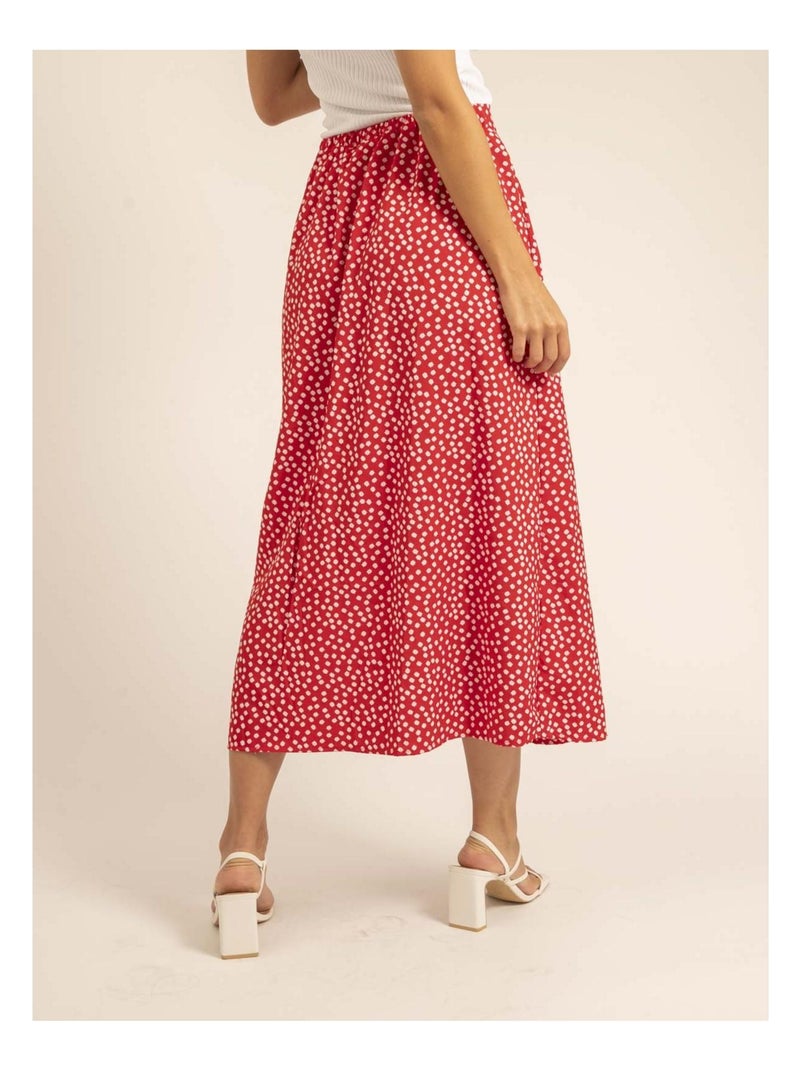 Falda larga xeroni Rojo - Kiabi