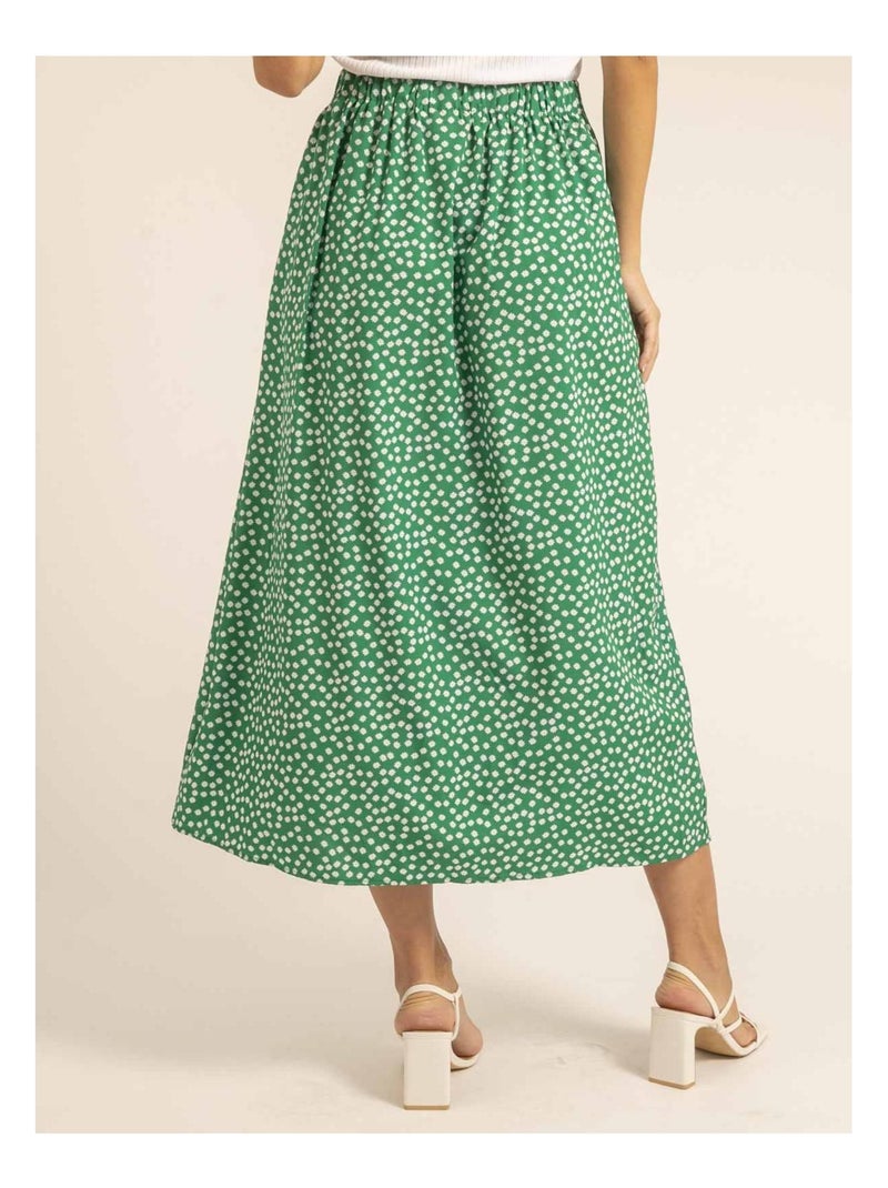 Falda larga xeroni Verde - Kiabi