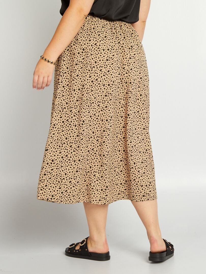 Falda largo medio con estampado all over BEIGE - Kiabi