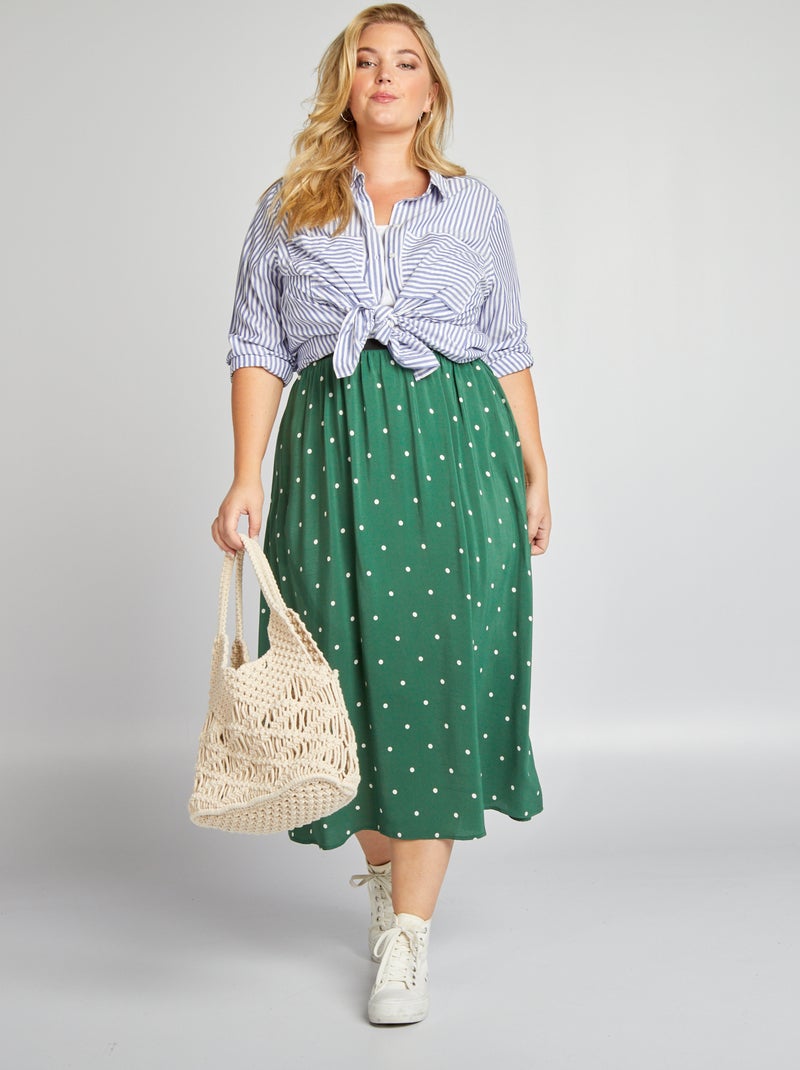 Falda largo medio con estampado all over VERDE - Kiabi