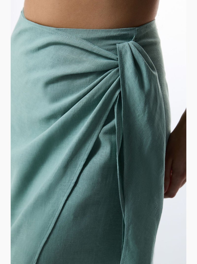Falda lina penti Verde menta - Kiabi