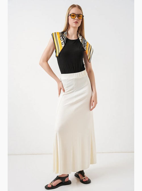 Falda maxi de cintura alta en línea a bdart - Kiabi Falda maxi de cintura alta en línea a bdart - Kiabi