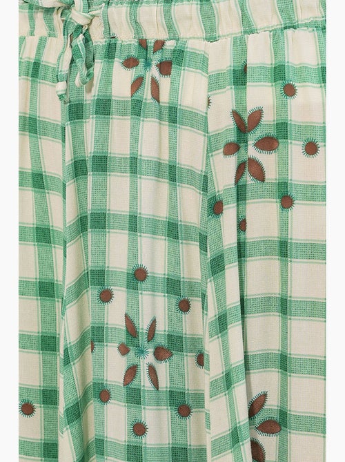 Falda maxi de cuadros de cintura alta bdart - Kiabi