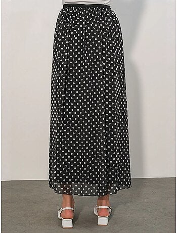 Falda maxi de lunares de cintura alta bdart