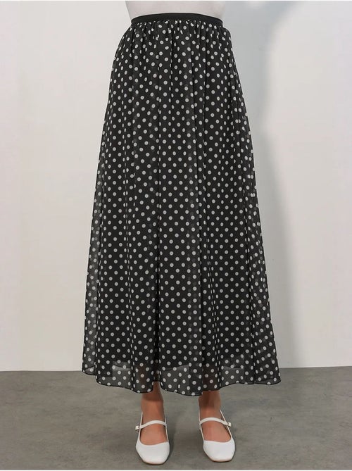 Falda maxi de lunares de cintura alta bdart - Kiabi