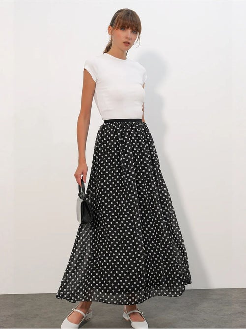 Falda maxi de lunares de cintura alta bdart - Kiabi