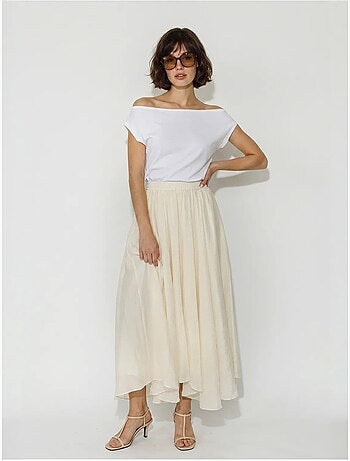 Falda maxi de talle alto en línea a lucci
