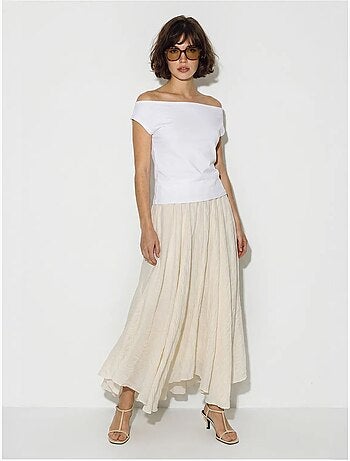 Falda maxi de talle alto en línea a lucci