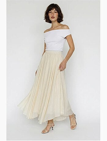 Falda maxi de talle alto en línea a lucci
