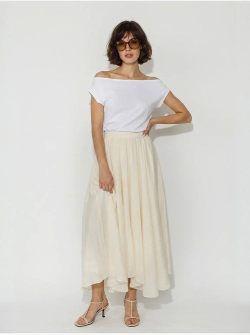 Falda maxi de talle alto en línea a lucci - Kiabi