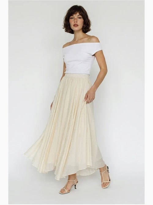 Falda maxi de talle alto en línea a lucci - Kiabi