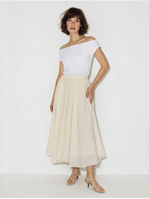 Falda maxi de talle alto en línea a lucci - Kiabi