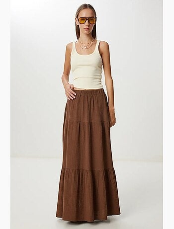 Falda maxi de talle alto y línea a istanbul