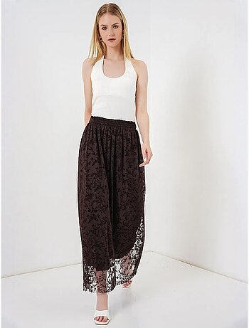 Falda maxi en línea a de talle alto floral bdart