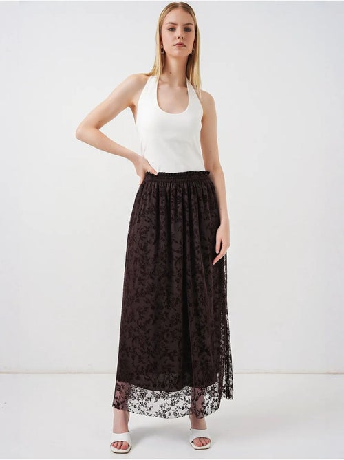 Falda maxi en línea a de talle alto floral bdart - Kiabi Falda maxi en línea a de talle alto floral bdart - Kiabi