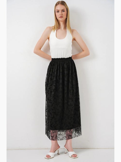 Falda maxi en línea a de talle alto floral bdart - Kiabi Falda maxi en línea a de talle alto floral bdart - Kiabi