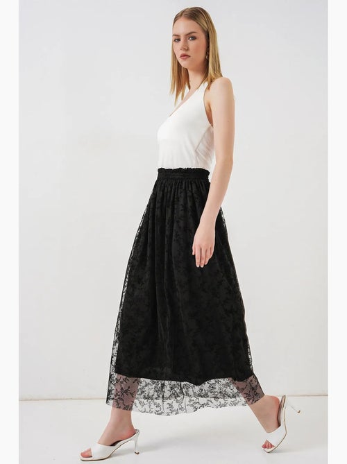 Falda maxi en línea a de talle alto floral bdart - Kiabi Falda maxi en línea a de talle alto floral bdart - Kiabi