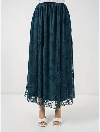 Falda maxi floral de cintura alta bdart