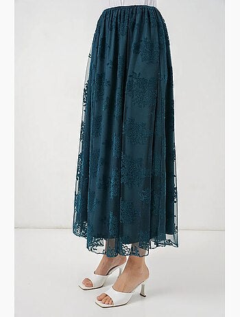 Falda maxi floral de cintura alta bdart