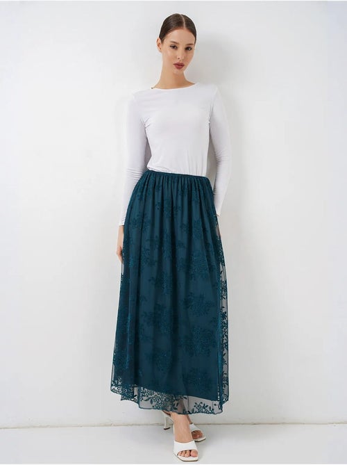 Falda maxi floral de cintura alta bdart - Kiabi Falda maxi floral de cintura alta bdart - Kiabi