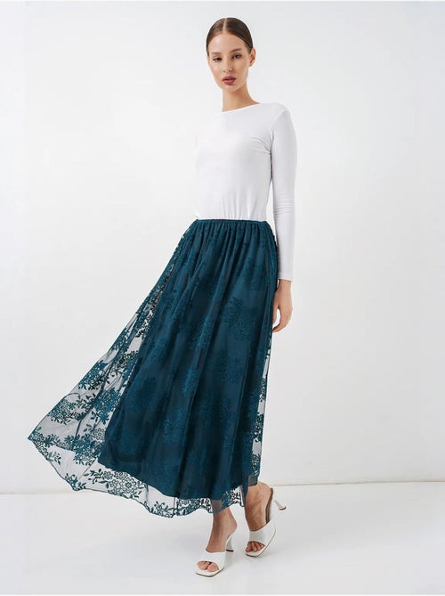 Falda maxi floral de cintura alta bdart - Kiabi Falda maxi floral de cintura alta bdart - Kiabi