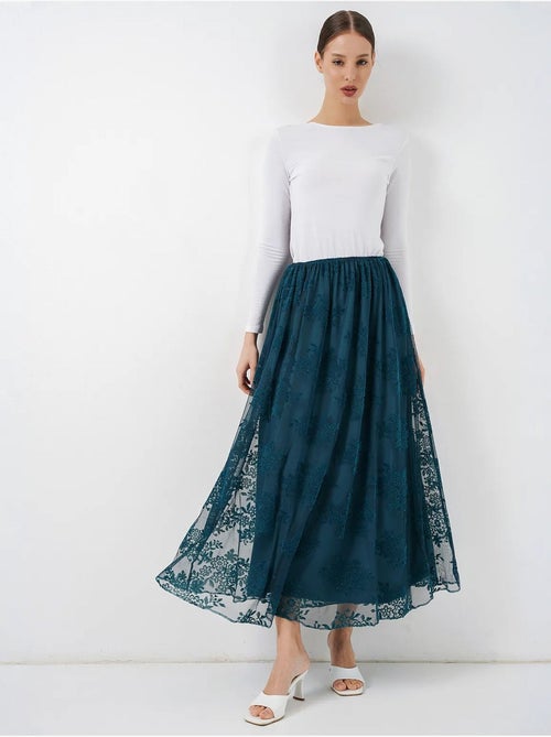 Falda maxi floral de cintura alta bdart - Kiabi Falda maxi floral de cintura alta bdart - Kiabi