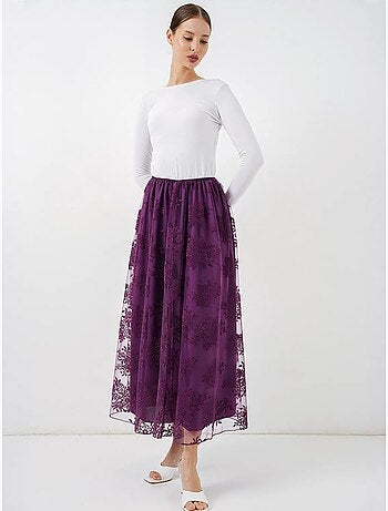 Falda maxi floral de cintura alta bdart