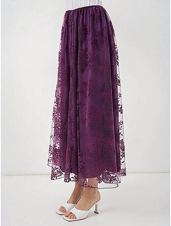 Falda maxi floral de cintura alta bdart