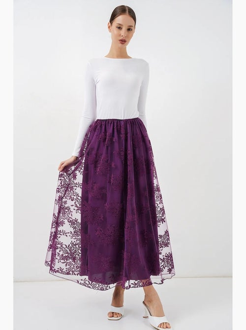 Falda maxi floral de cintura alta bdart - Kiabi Falda maxi floral de cintura alta bdart - Kiabi
