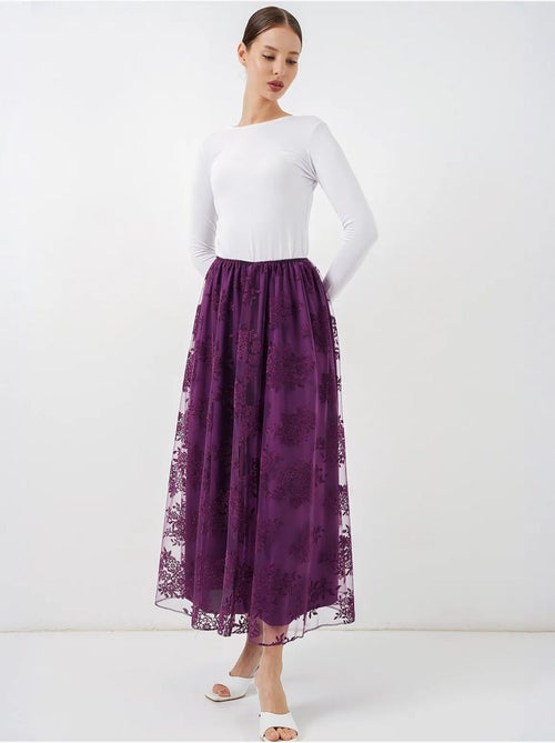 Falda maxi floral de cintura alta bdart - Kiabi Falda maxi floral de cintura alta bdart - Kiabi