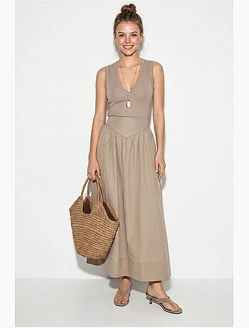 Falda maxi skater de cintura alta lucci