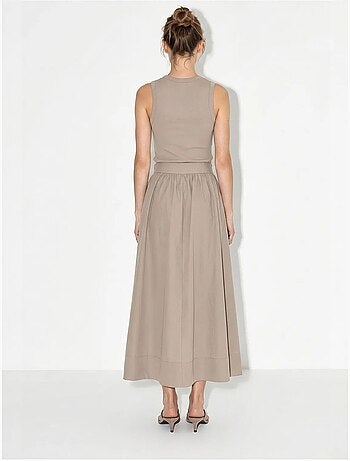 Falda maxi skater de cintura alta lucci