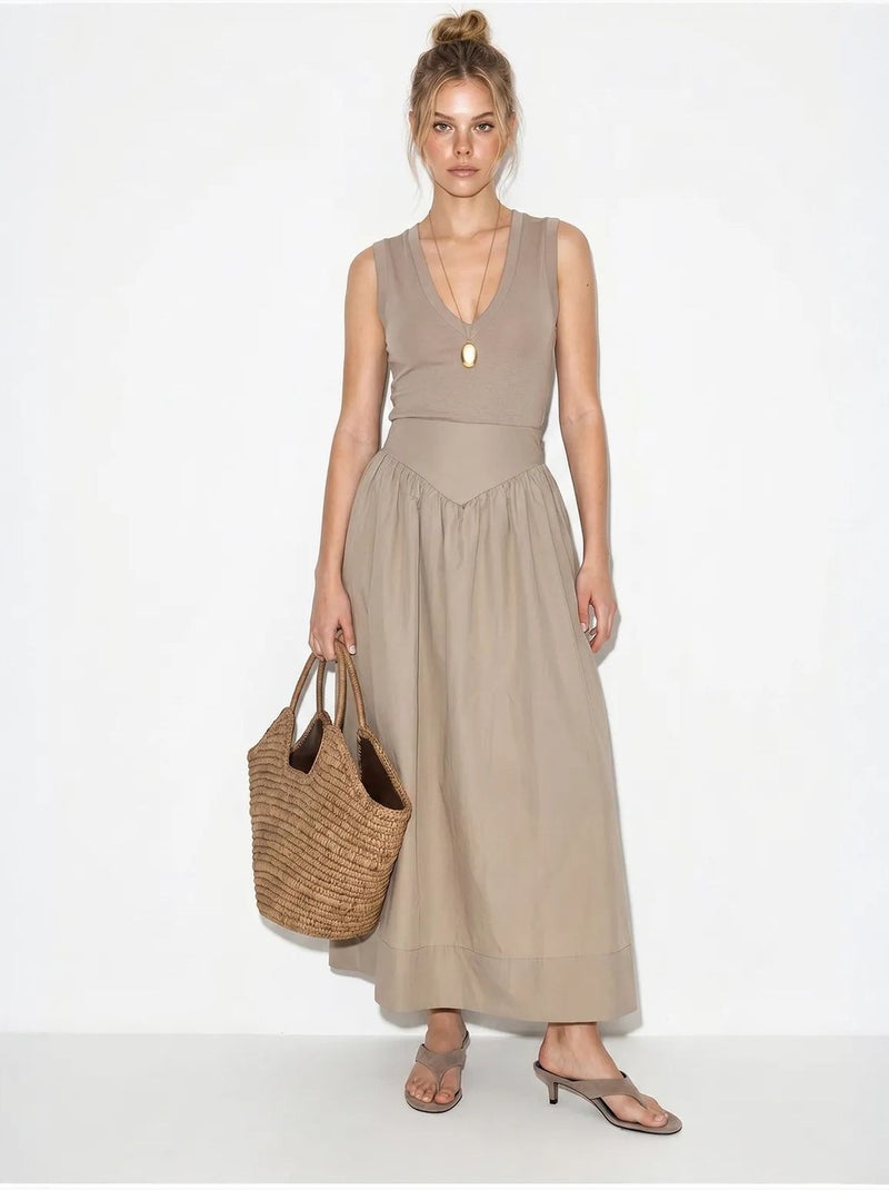 Falda maxi skater de cintura alta lucci Arena - Kiabi