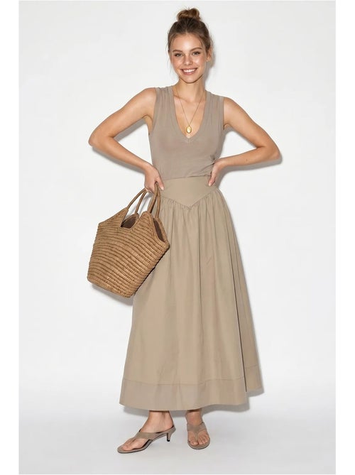 Falda maxi skater de cintura alta lucci - Kiabi Falda maxi skater de cintura alta lucci - Kiabi