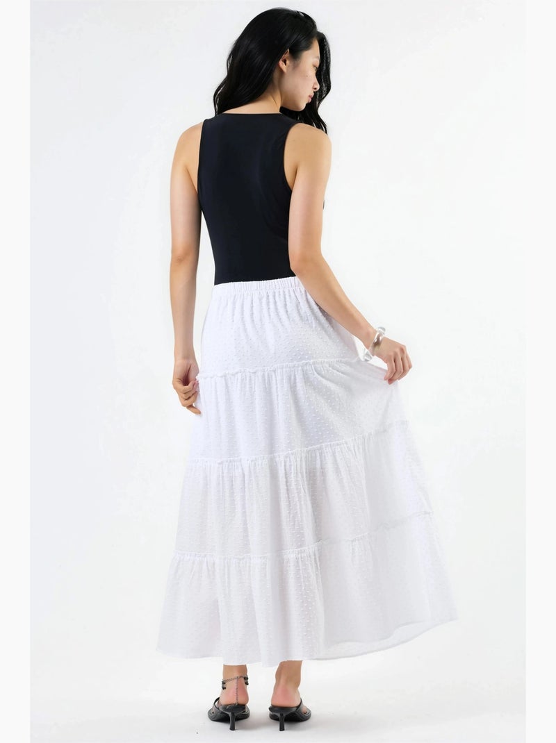 Falda maxi texturizada busem Blanco - Kiabi