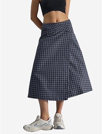 Falda midi a cuadros de cintura alta hiccup
