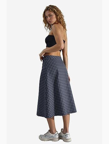 Falda midi a cuadros de cintura alta hiccup