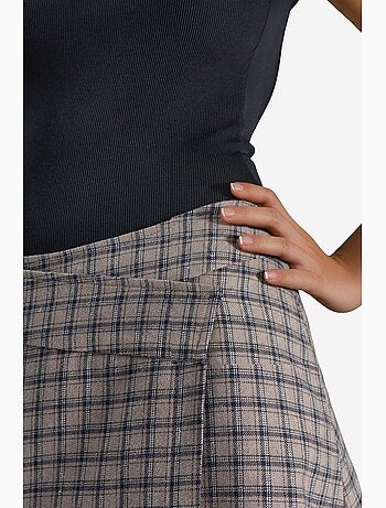 Falda midi a cuadros de cintura alta hiccup