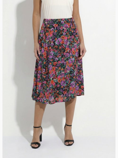 Falda midi acampanada con estampado floral - Afibel - Kiabi
