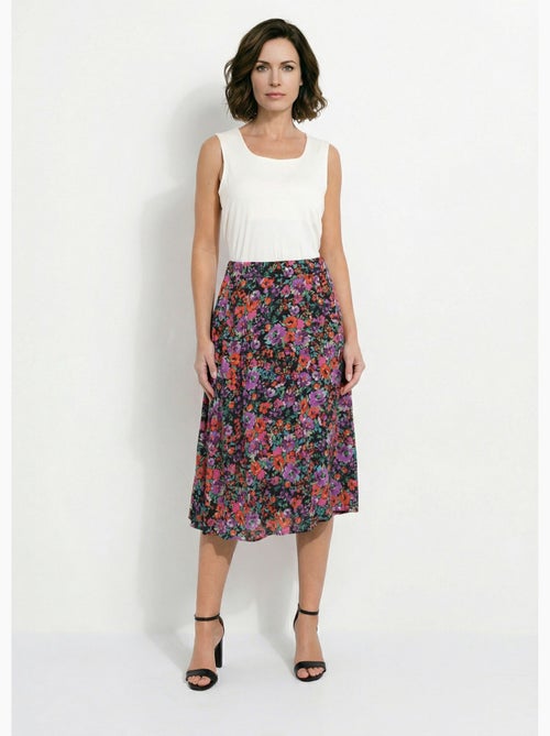 Falda midi acampanada con estampado floral - Afibel - Kiabi